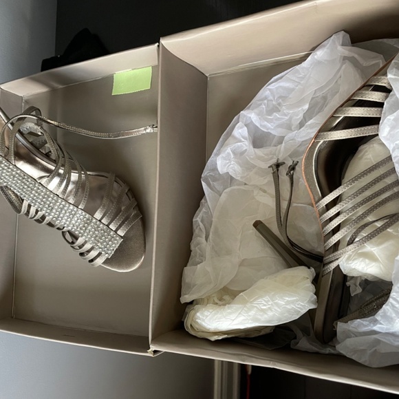 BCBG MAX AZRIA Kara Sandal - Mushroom - Satin - Picture 2 of 3